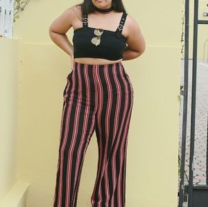 Stripe flare pants